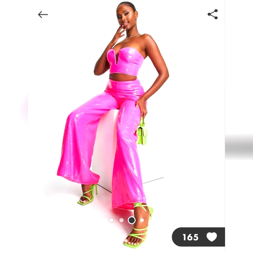 ASOS Pink Strapless Jumpsuit